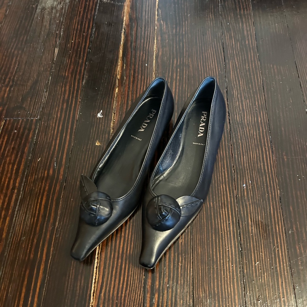 Prada Black Leather Heels